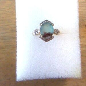 Aquaprase Gold over Sterling Silver Ring